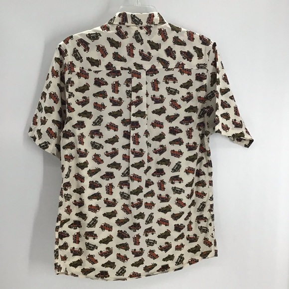 KAVU Dream Van Urban Outfitters Button-UP Short Sleeve Shirt Size Medium - Picture 7 of 8